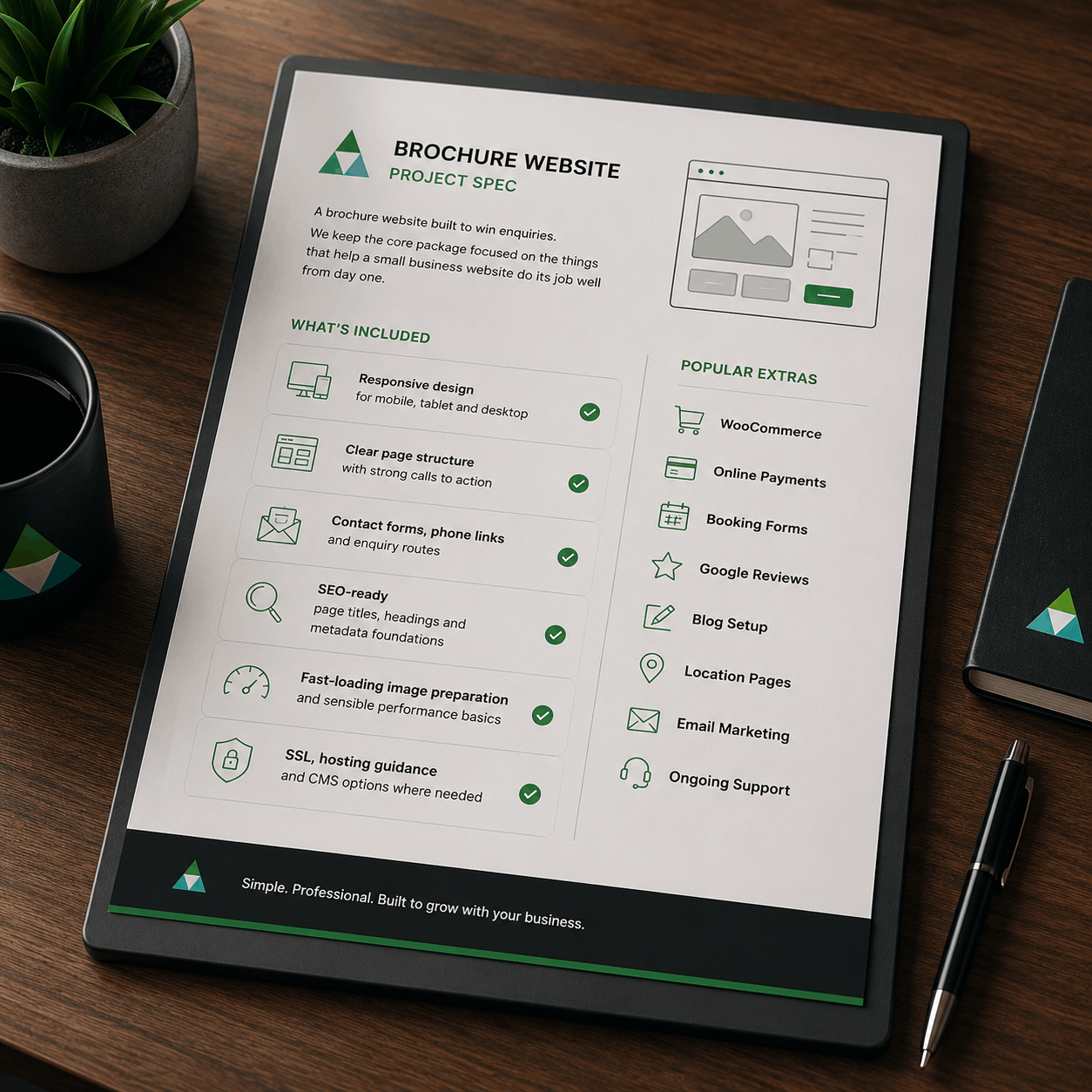 Professional small business website presentation